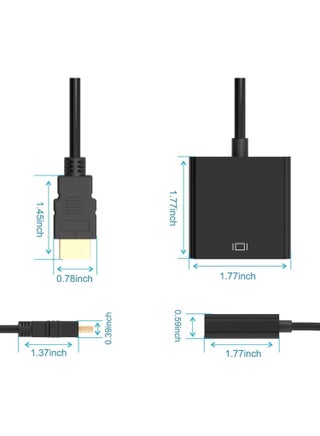 DP to VGA Converter, DisplayPort to VGA Adapter, DP To VGA Male to Female Adapter for DP Port Devices,Computer and Older Generation PC, Black - view 2